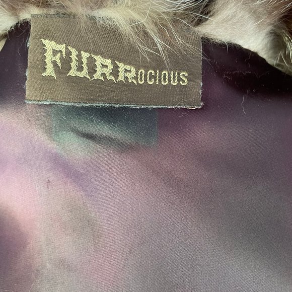 vintage 70s furrocious silver fox fur coat 6 8 S M - Picture 8 of 9